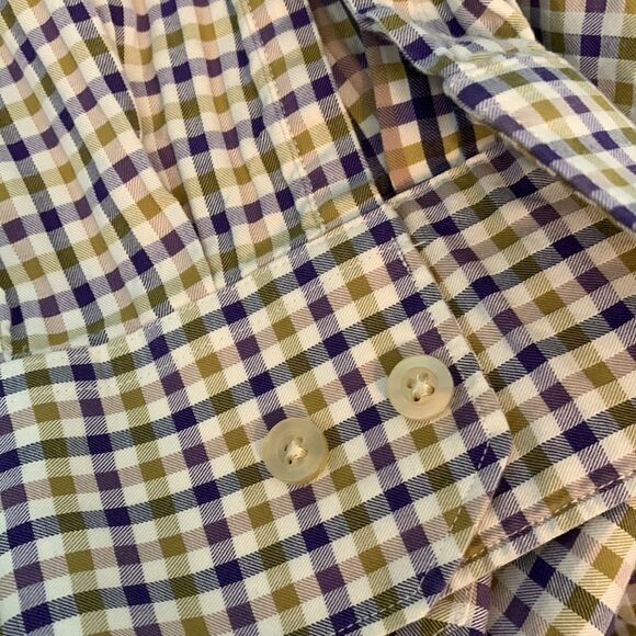Scott Barber Checkered Button Down Shirt XL Green Purple - Picture 8 of 8